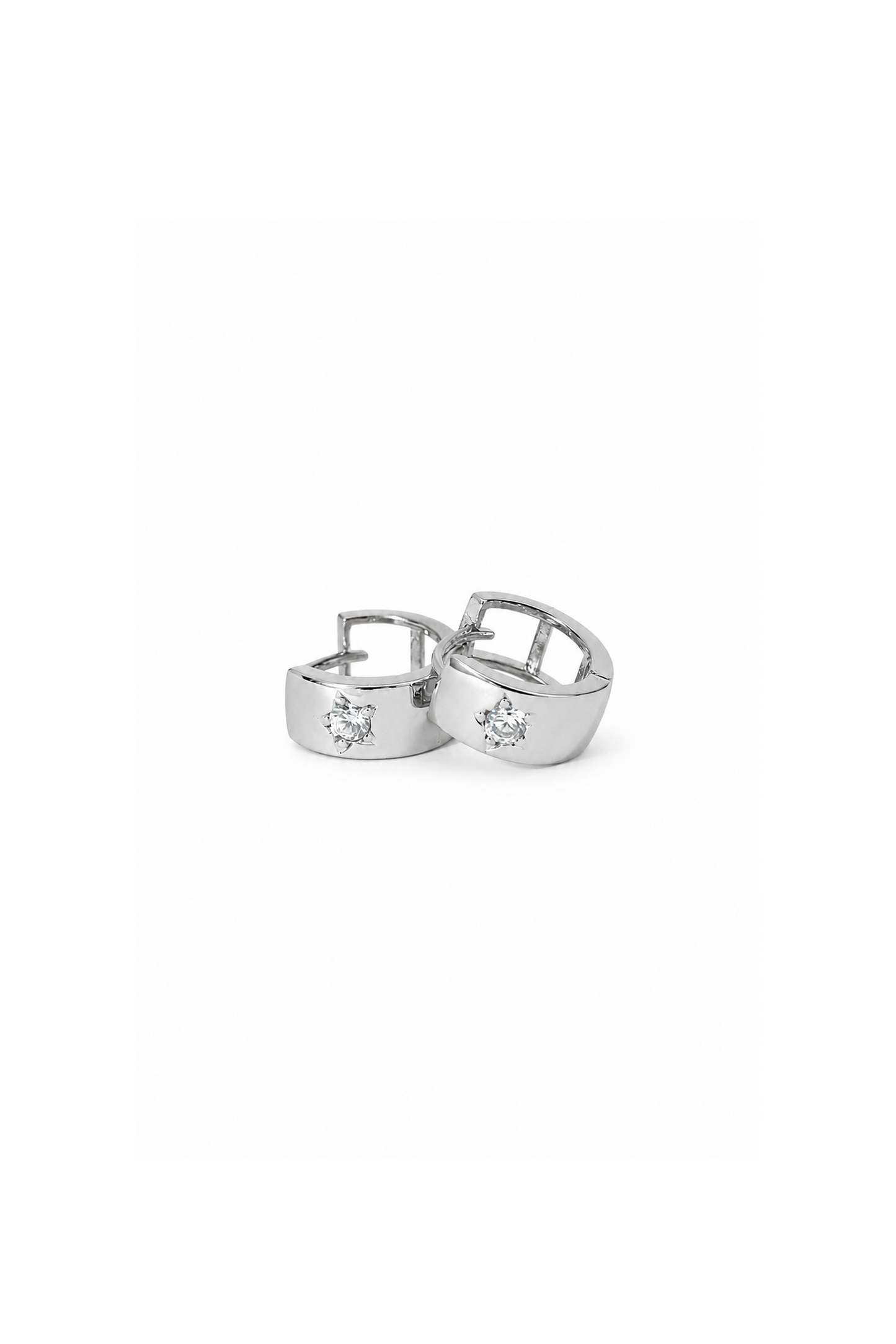 Anna Huggie Earrings - Silver