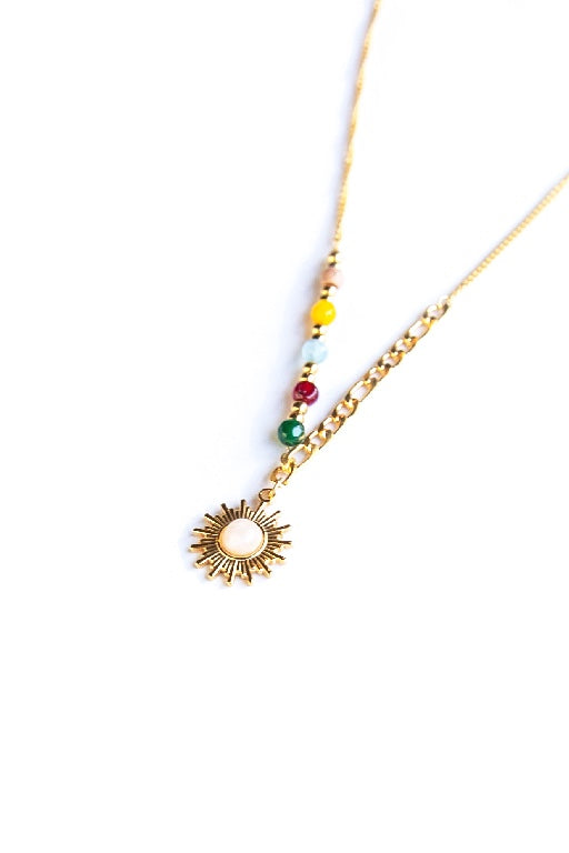 Love From Lilou - Holly Necklace - Gold - beads - beaded - rainbow bead - rainbow beads - sun