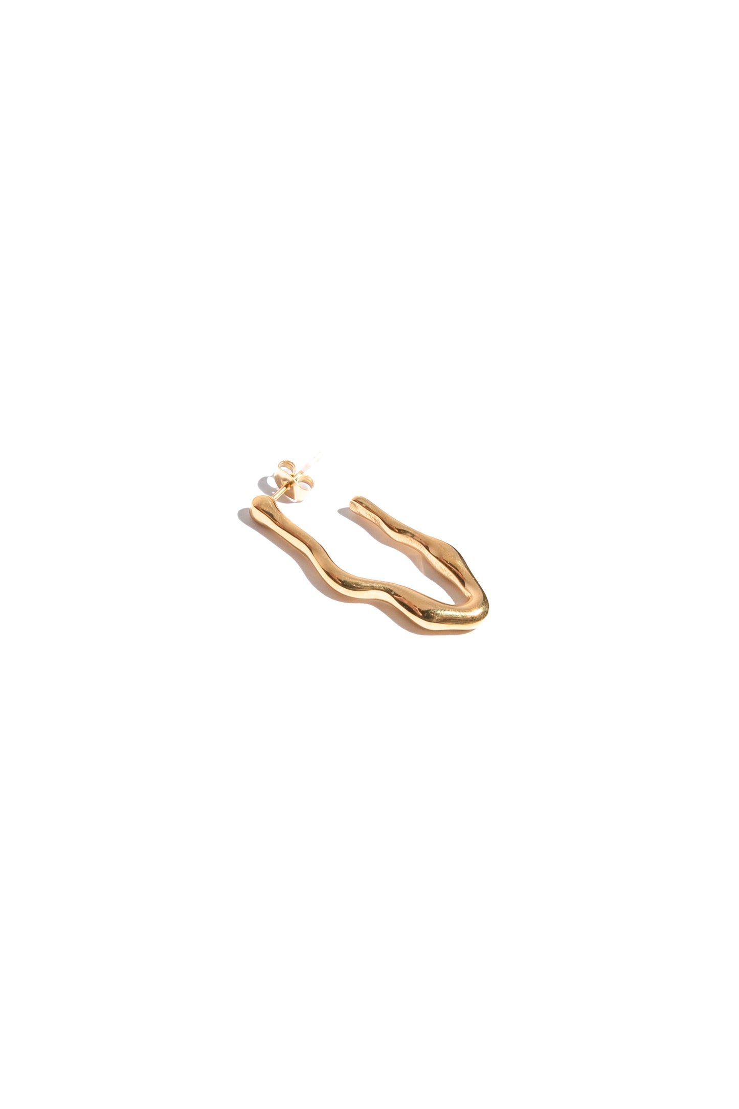 Wave Hoop Earrings - Gold