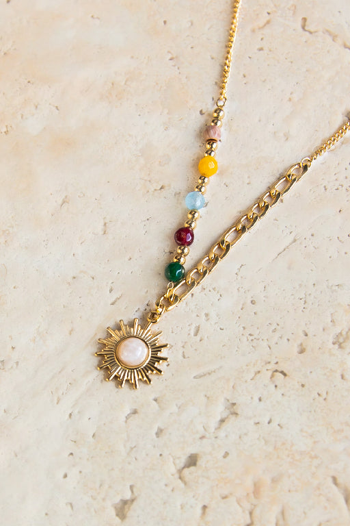 Love From Lilou - Holly Necklace - Gold - beads - beaded - rainbow bead - rainbow beads - sun