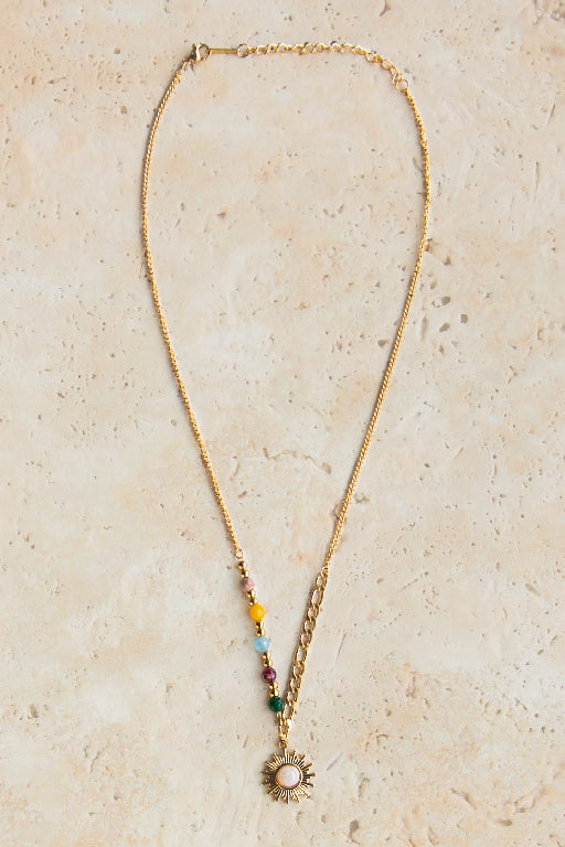 Love From Lilou - Holly Necklace - Gold - beads - beaded - rainbow bead - rainbow beads - sun