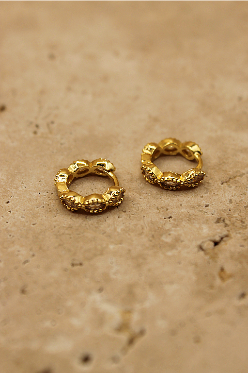 Amelia Hoop Earrings - Diamond / Gold