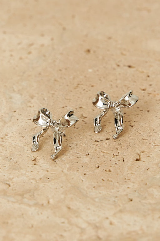 Bili Bow Earrings - Silver