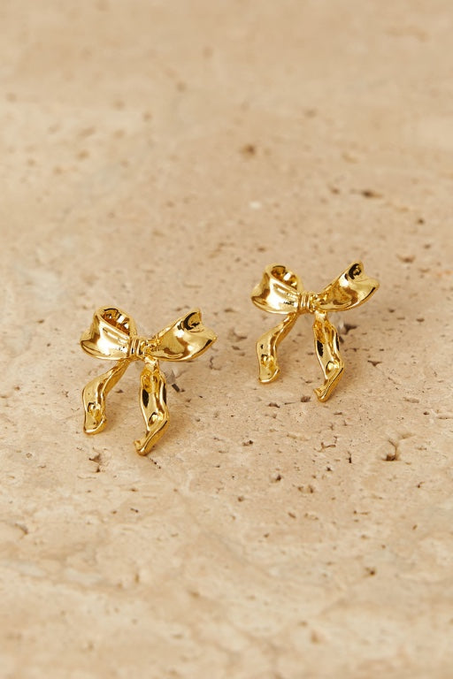 Bili Bow Earrings - Gold