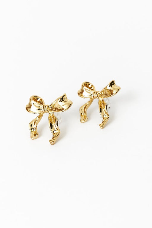 Bili Bow Earrings - Gold