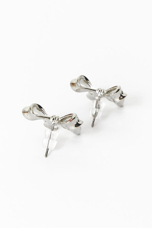 Bili Bow Earrings - Silver