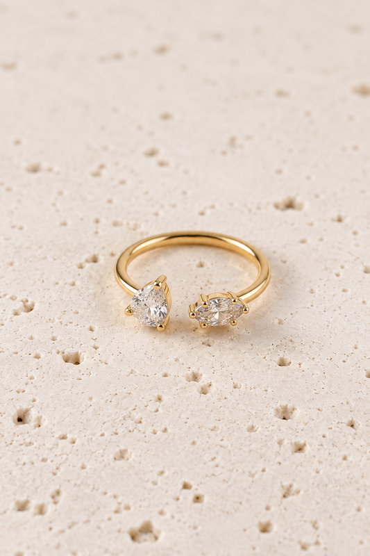 Delilah Ring - Gold / Clear