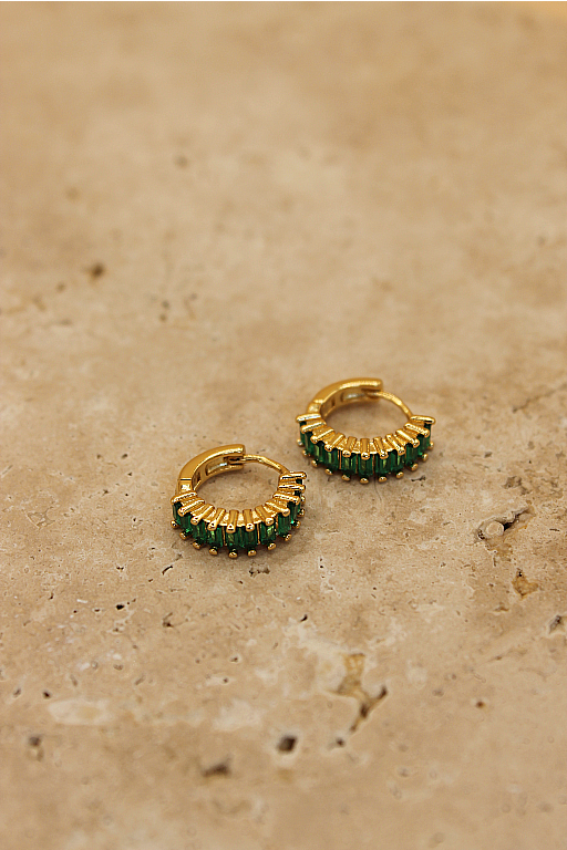 Ivy Earrings - Emerald / Gold