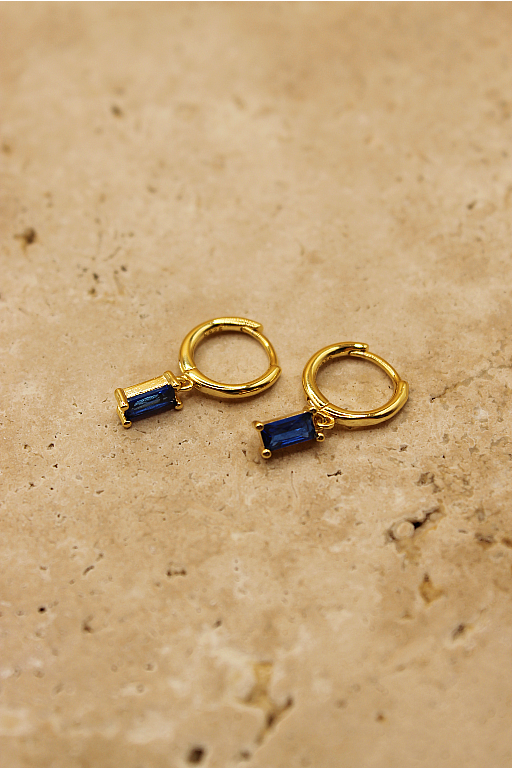 Leah Drop Earrings - Sapphire / Gold