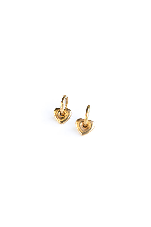 Amy Hoop Earrings - Gold - Heart earrings - Heart hoop earrings - Heart Hoop Statement earrings