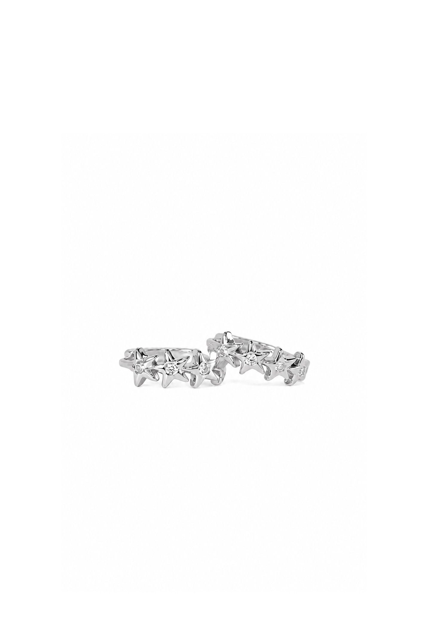 Night Huggie Earrings - Silver