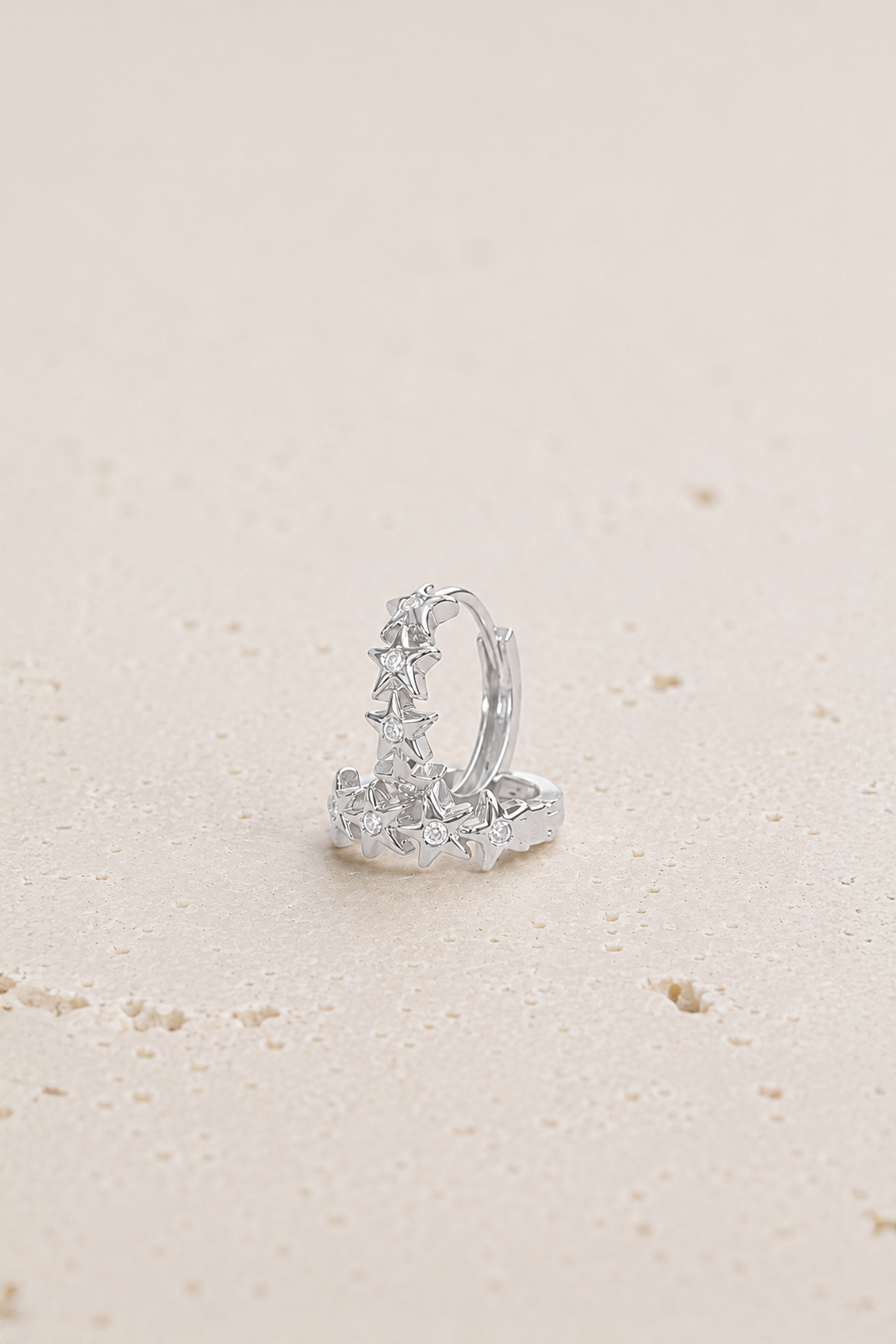 Night Huggie Earrings - Silver