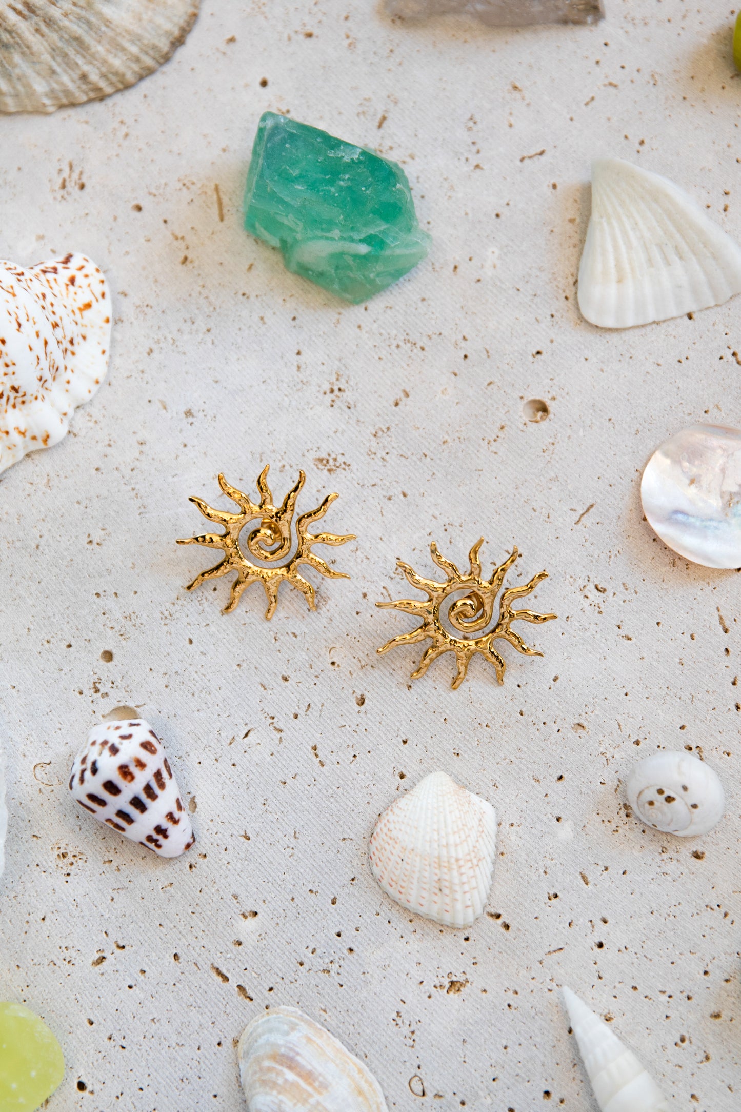 Love From Lilou - Sana Earrings - Gold - Perth - Australia - Western Australia - WA - Wa - Sun - Soleil - Euro summer - Summer - Stud
