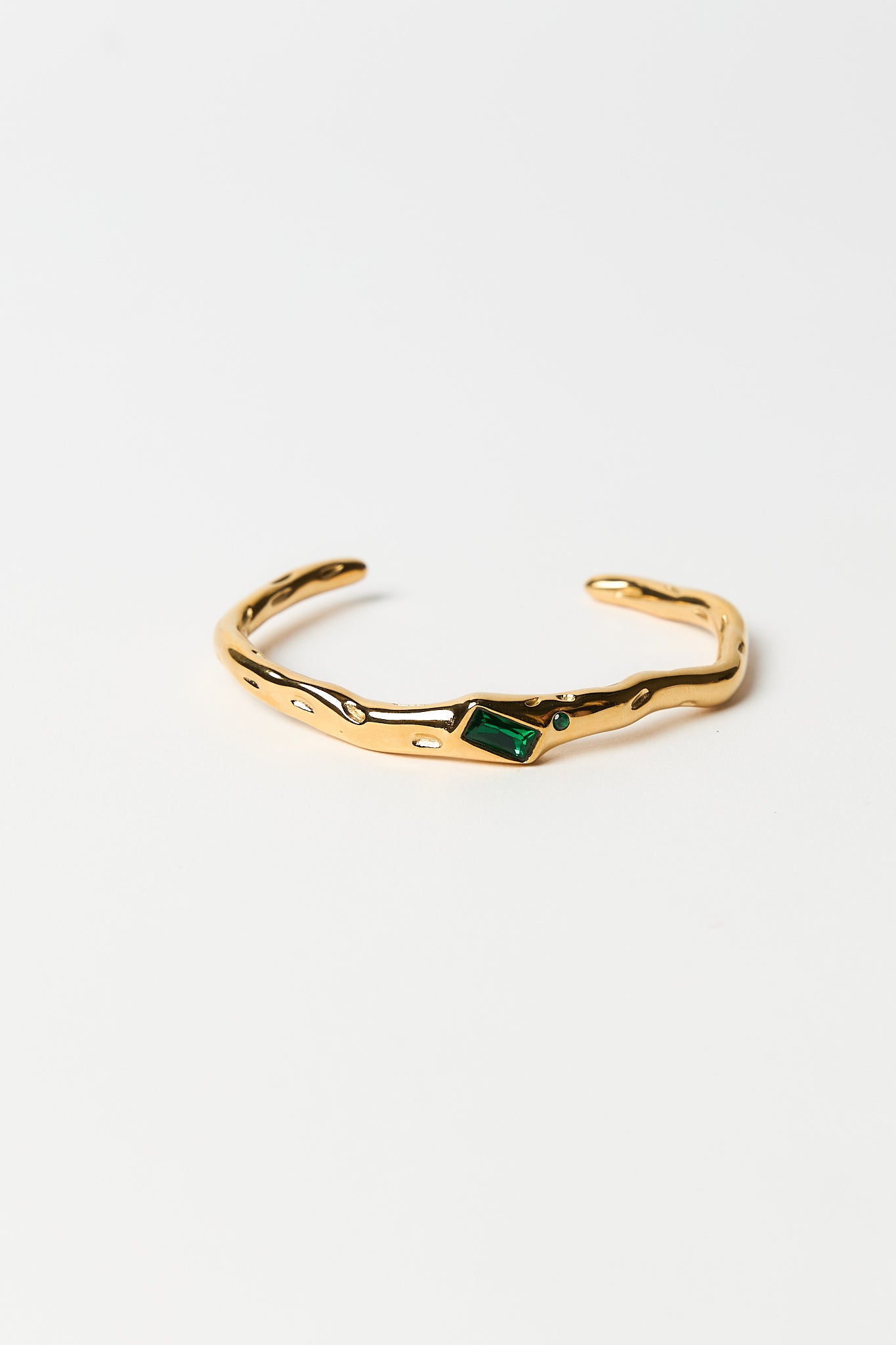 Evelyn Bangle - Gold / Emerald