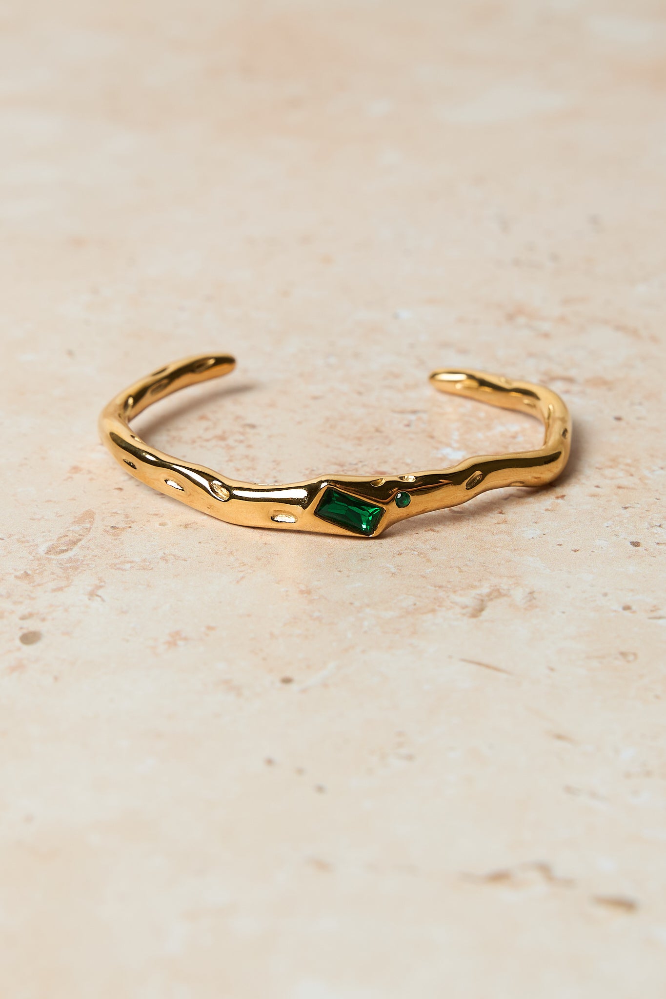 Evelyn Bangle - Gold / Emerald