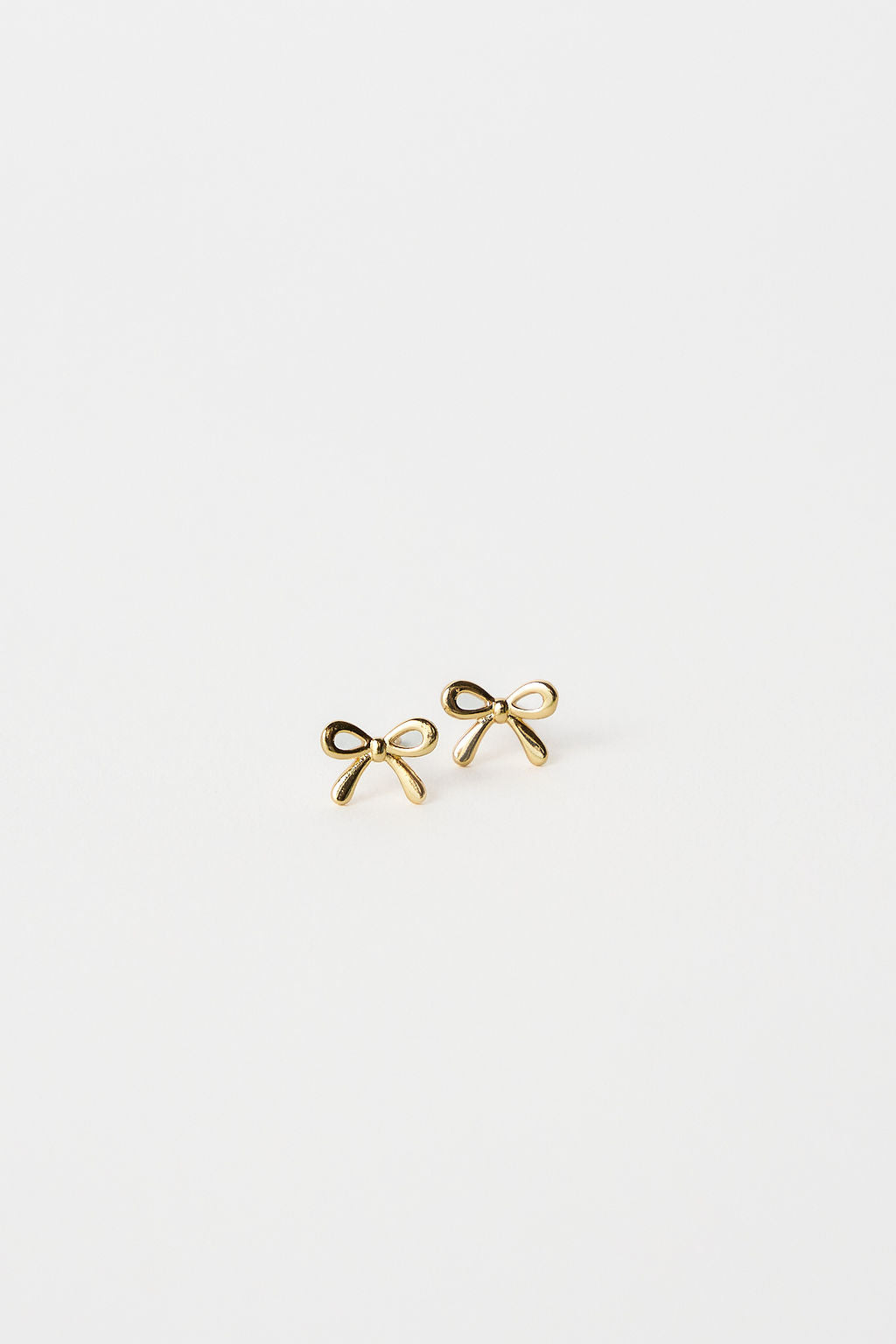 Ribbon Stud Earrings - Gold