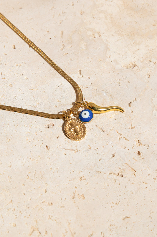 Gia Charm Necklace - Gold