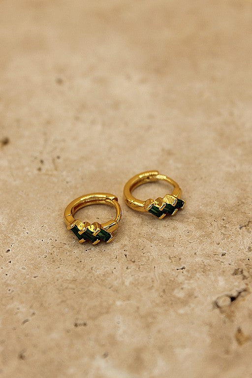 Zephyr Earrings - Emerald / Gold