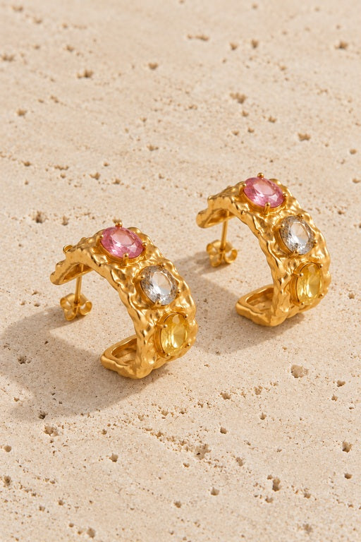 Olivia Hoop Earrings - Gold / Multi
