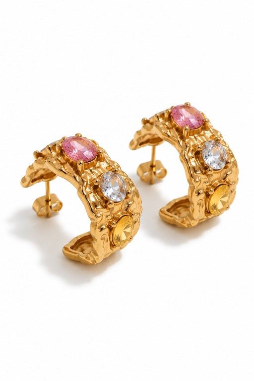 Olivia Hoop Earrings - Gold / Multi
