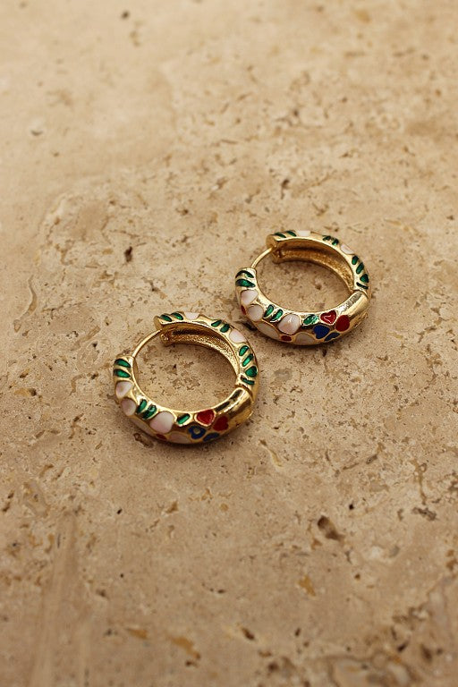 Orient Hoop Earrings - Blue / Red